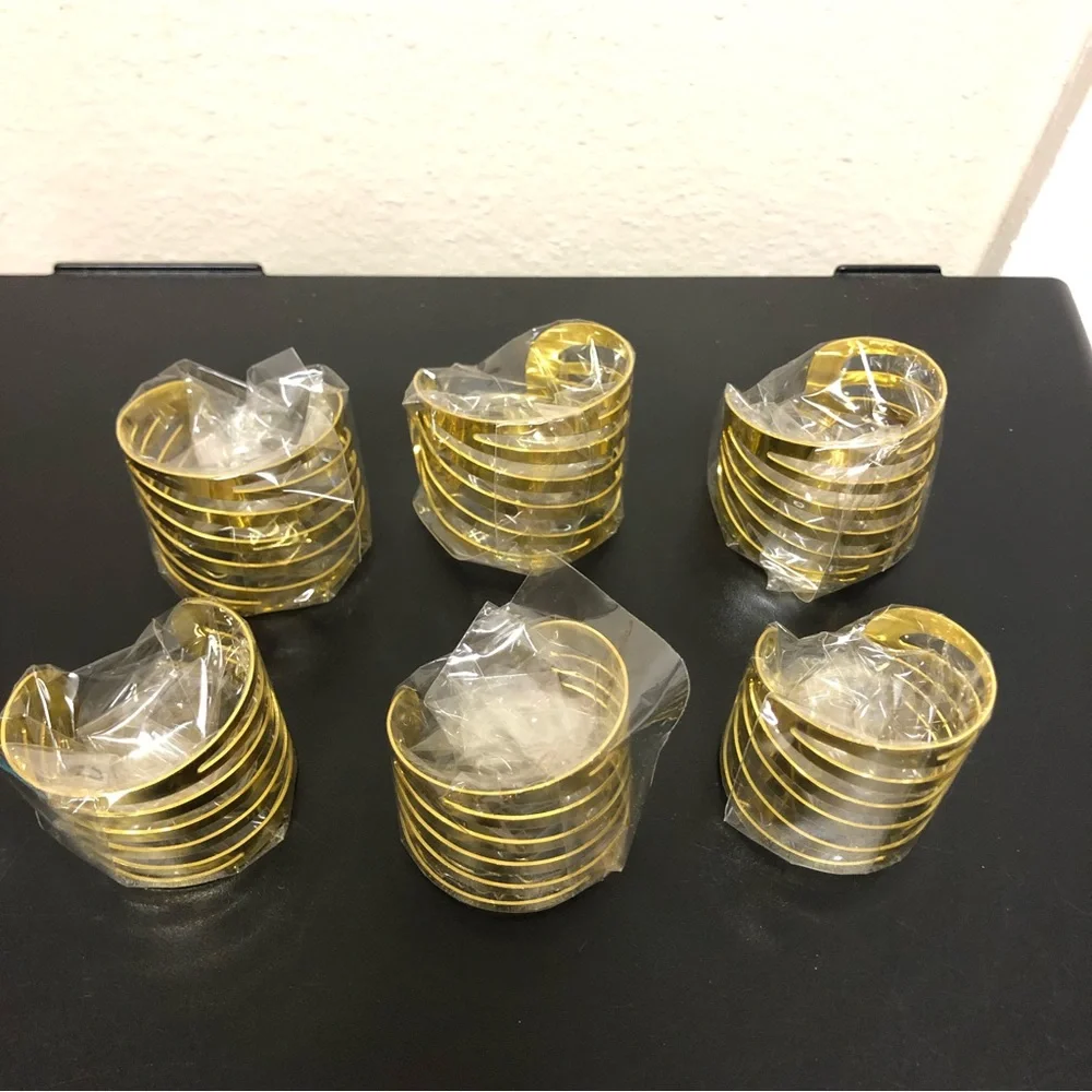 Gold Metal Napkin Ring Holders
